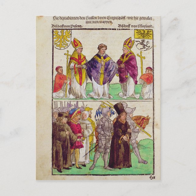 Verkställandet av Jan Hus Vykort (Framsida)