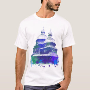Verkställer den kyrkliga vattenfärgen för tee shirt