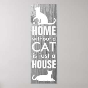 Verkställer grått trä för hemmet och för katt poster