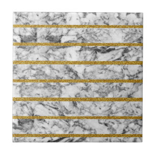 Verkställer guld- glitter för svart vitmarmor kakelplatta