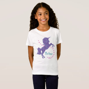 Verkställer tro purpurfärgat rosa Fauxglitter f T-shirt
