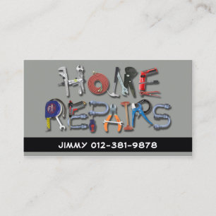 Verktyg Alphabet Home Reparation Grått Affärskort Visitkort