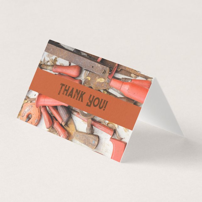 Verktyg Antique Rustic Red Man Verktyg Kort (Framsida)