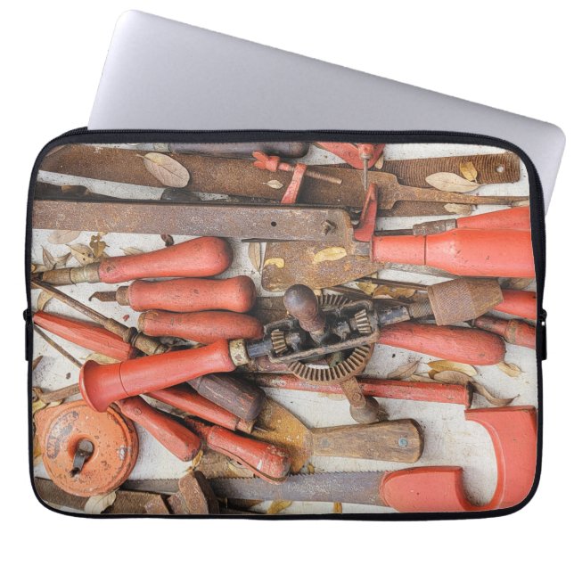 Verktyg Antique Rustic Red Man Verktyg Laptop Fodral (Framsidan)