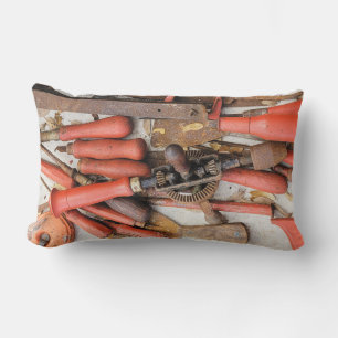 Verktyg Antique Rustic Red Man Verktyg Lumbarkudde