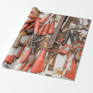 Verktyg Antique Rustic Red Man Verktyg Presentpapper