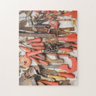 Verktyg Antique Rustic Red Man Verktyg Pussel