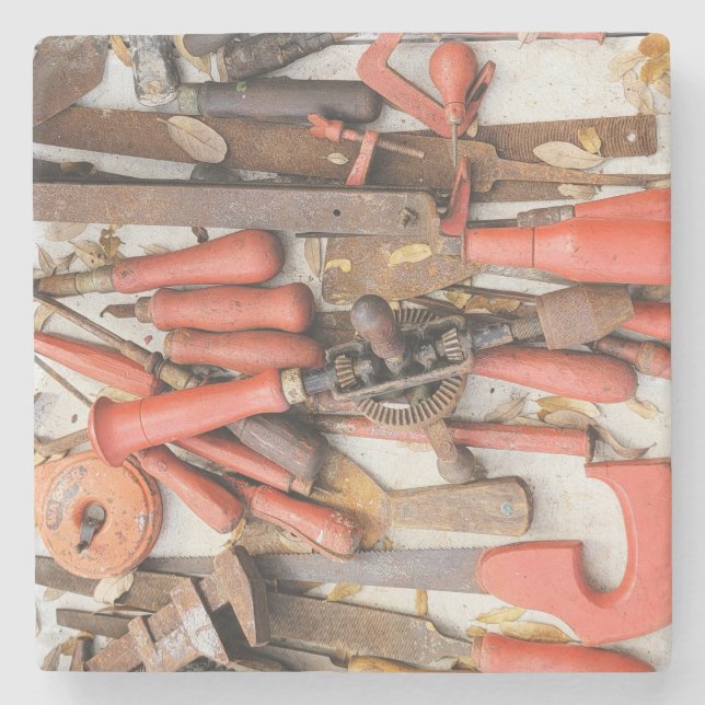 Verktyg Antique Rustic Red Man Verktyg Stenunderlägg (Framsidan)