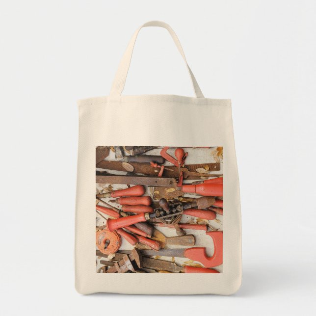 Verktyg Antique Rustic Red Man Verktyg Tygkasse (Framsidan)