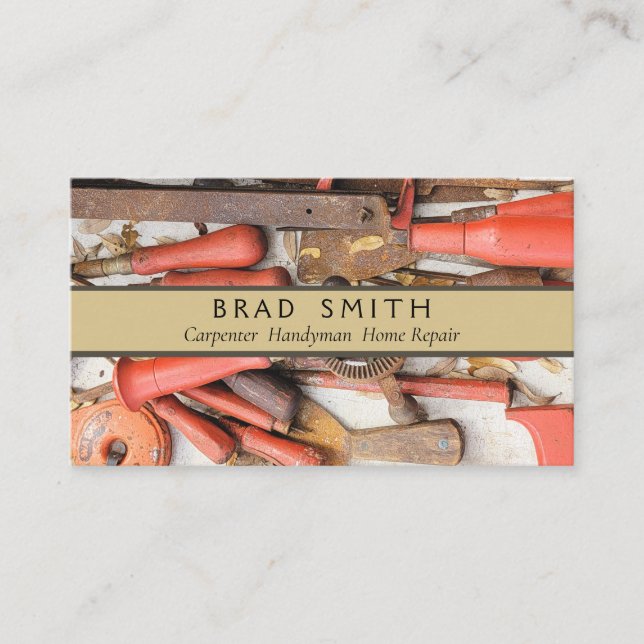 Verktyg Antique Rustic Red Man Verktyg Visitkort (Framsida)