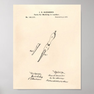 Verktyg arbetsblad 1873 Patent Art Old Peper Poster