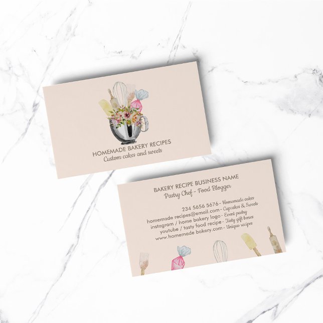 Verktyg av bakverk visitkort (Bakery pastry hand tools business card)