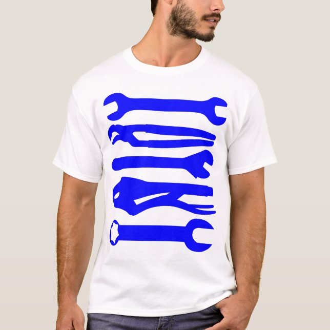 Verktyg - blått tee (Framsida)