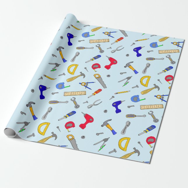 Verktyg Collage Boy's Birthday Presentpapper (Utrullad)