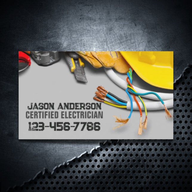 Verktyg Electrical Electrician Visitkort (Construction Repair Contractor Tools Electrician Business Card)