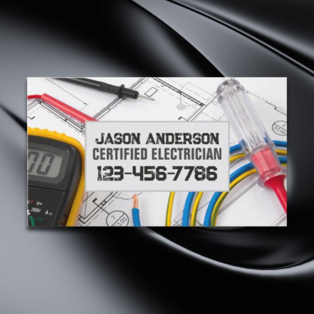Verktyg Electrical Electrician Visitkort (Construction Repair Contractor Tools Electrician Business Card)