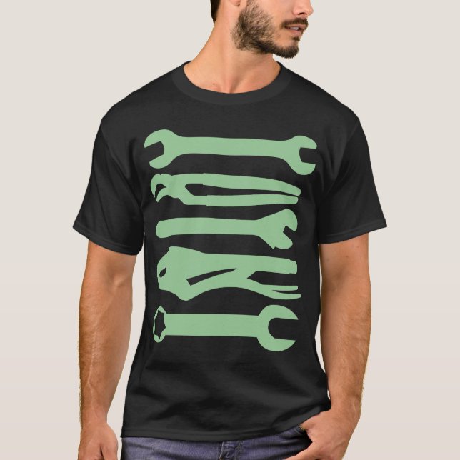 Verktyg - Fäst Grönt T-shirt (Framsida)