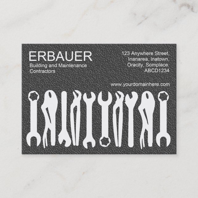 Verktyg för handel (Knubbig) - Mörk Grått Tex Visitkort (Framsida)