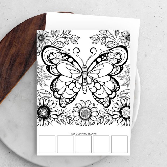 Verktyg för stora fjärilskort inbjudningar (Coloring pages for girls unique butterfly line art and flowers card stock by Victoria Grigaliunas)