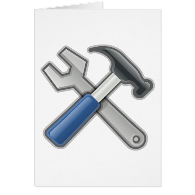 Verktyg, Hammer och Wrench Hälsningskort (Framsidan)
