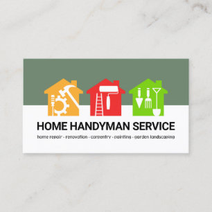 Verktyg hemreparation av färgad Handyman Visitkort