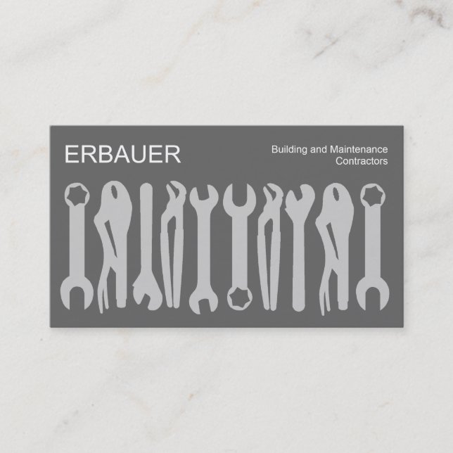 Verktyg inom Gråttet -  nyanser Visitkort (Framsida)