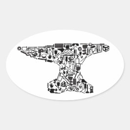 Verktyg-O-Rama Anvil Oval Sticker Ovalt Klistermärke