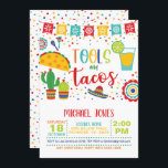 Verktyg och Tacos Inbjudan - Vit<br><div class="desc">Perfekt inbjudan för att fira den speciella brudgummen som ska bli!</div>