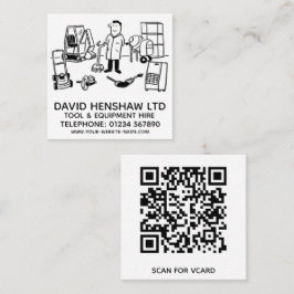 Verktyg och utrustning fyrkantigt visitkort