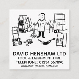 Verktyg och utrustning fyrkantigt visitkort