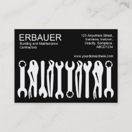 Verktyg of the Trade (Knubbig) - White on Black Visitkort