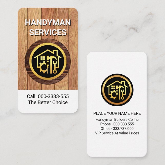 Verktyg om Handyman i hemmet Visitkort (Fram/baksida)