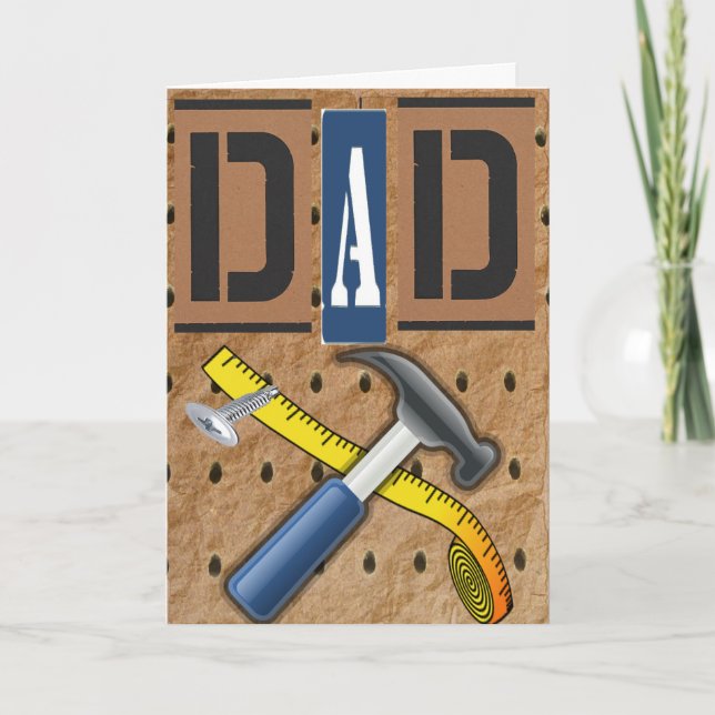Verktyg Pappa Fars dag-kort för Lycklig i Kort (Framsida)