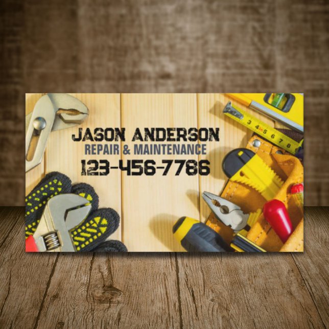 Verktyg Reparation Maintenance Construction Handym Visitkort (Tools Repair Maintenance Construction Handyman Business Card)