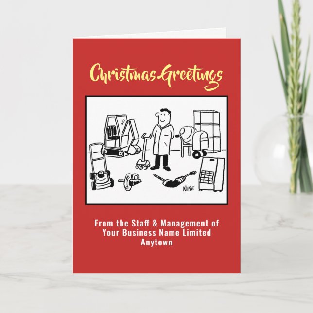 Verktyg-säljare eller Verktyg-hyr julkort Helgkort (Framsida)