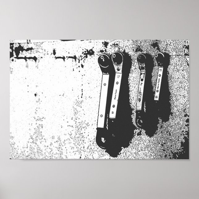 Verktyg Spanners Mechanical Industrial Feel Poster (Framsidan)