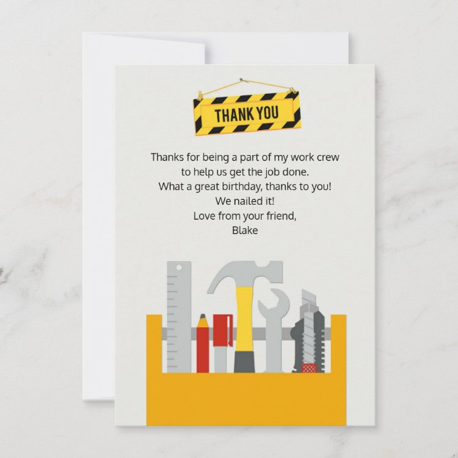Verktyg Tackkort-kort, Handyman Stationery Tack Kort (Framsida)