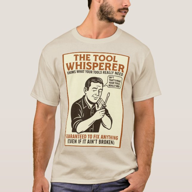 Verktyg Whisperer. Funny pappa T Shirt (Framsida)