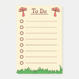 Verktyget Cute Mushroom to Do Post-it Block