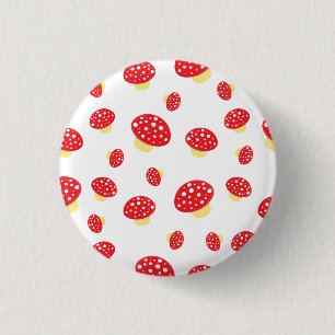 Verktyget Cute Red Spotty Toadstool Svampar Mönste Knapp