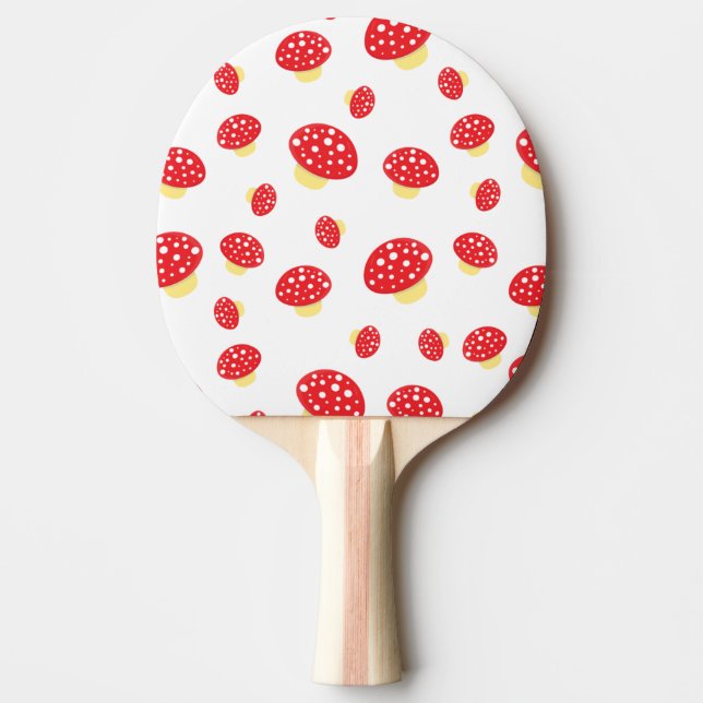 Verktyget Cute Red Spotty Toadstool Svampar Mönste Pingisracket (Framsidan)