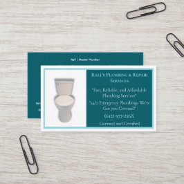 Verktyget mörk Teal Plumbering Services Toilet Visitkort
