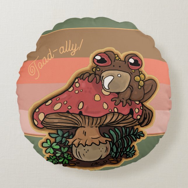 Verktyget Toad-allyToadstool Rund Kudde (Framsidan)