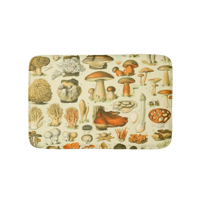 Verktyget Vintage Toadstool Antique Illustration Badrumsmatta (Framsidan)