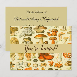 Verktyget Vintage Toadstool Antique Illustration Inbjudningar