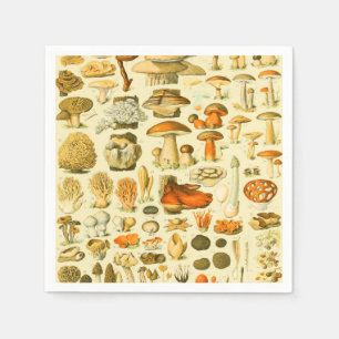 Verktyget Vintage Toadstool Antique Illustration Pappersservett
