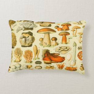 Verktyget Vintage Toadstool Antique Illustration Prydnadskudde