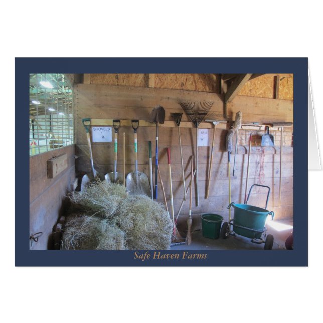 Verktygkugge på säkra tillflyktsortlantgårdar hälsningskort (Framsidan Horizontal)