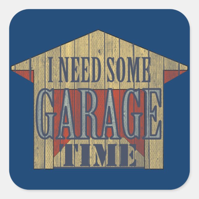 Verktygslåda för GARAGE TIME Fyrkantigt Klistermärke (Framsida)