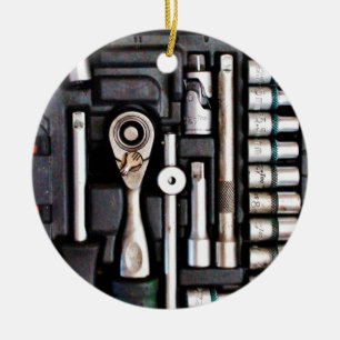 Verktygslådans Handyman Verktyg Julgransprydnad Keramik